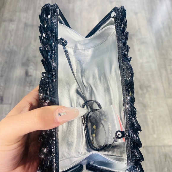 🖤Jet-Black Rhinestone Clutch🖤